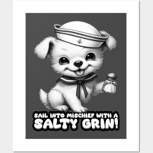 sail into mischief with salty grin Wall Art by AOAOCreation
